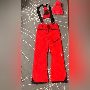 Spyder Womens Bright Overalls + Hat